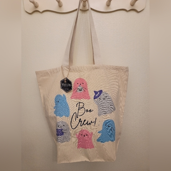 NWT BOO CREW Oversized Reusable Canvas Tote Bag - Picture 1 of 3